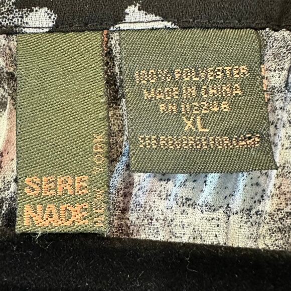 Sere Nade  shear top blouse. Black white pleated size XL - Picture 3 of 7